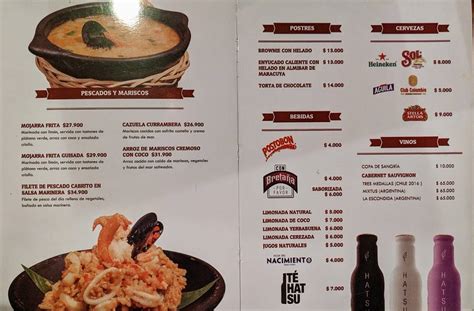 Carta de Restaurante la Potra, Barranquilla